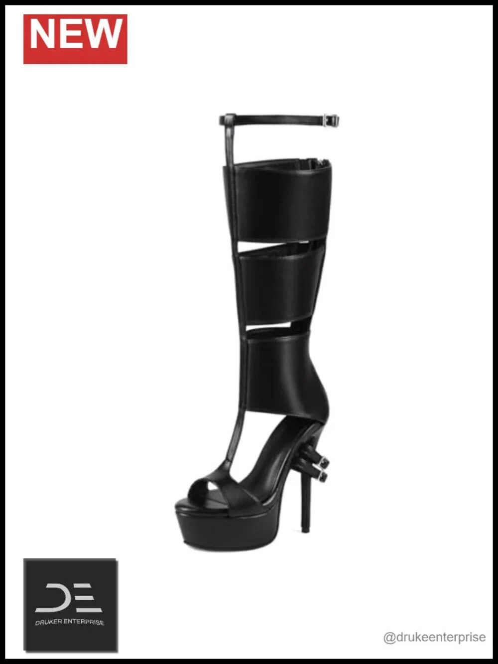Knee High Platform Heeled Gladiator Sandals